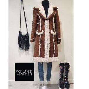 🌈💋ICONIC!💋🌈MAJOR 70s VIBES AFGHAN SHEARLING COAT in BROWN & IVORY